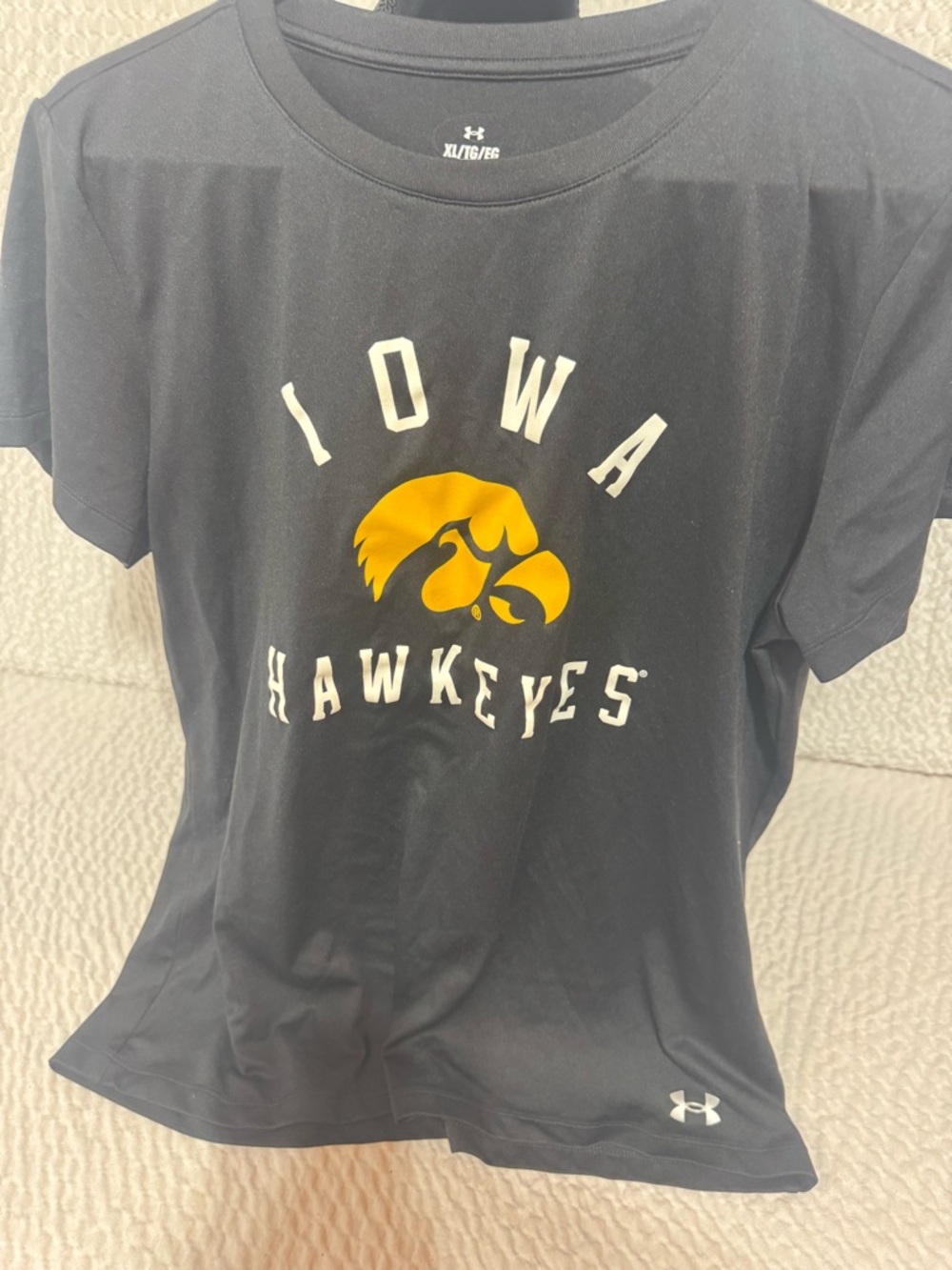 Under Armour Iowa Hawkeyes Black Tee with Gold Logo